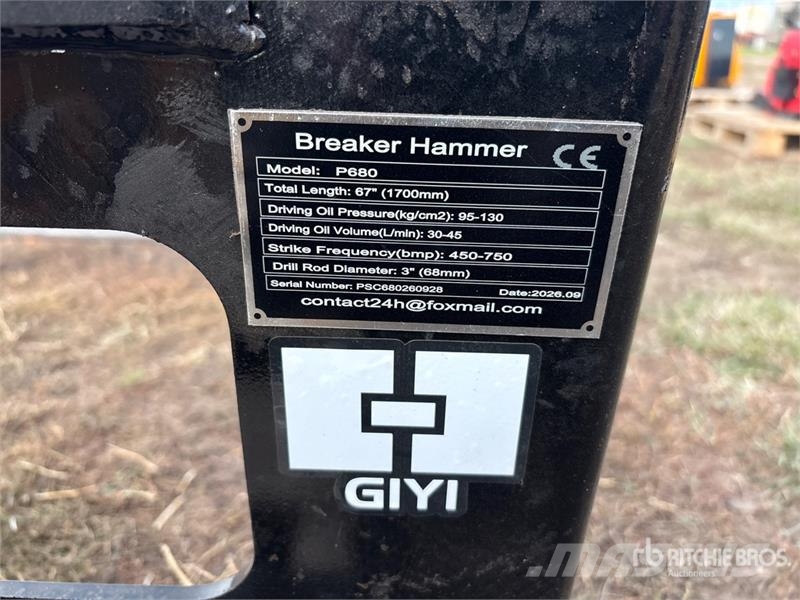  GIYI GY-P680 3 in Skid Steer Breaker (Unused) Martillos hidráulicos