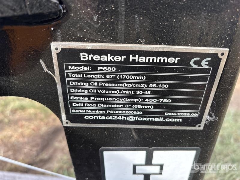  GIYI GY-P680 3 in Skid Steer Breaker (Unused) مطارق / كسارات