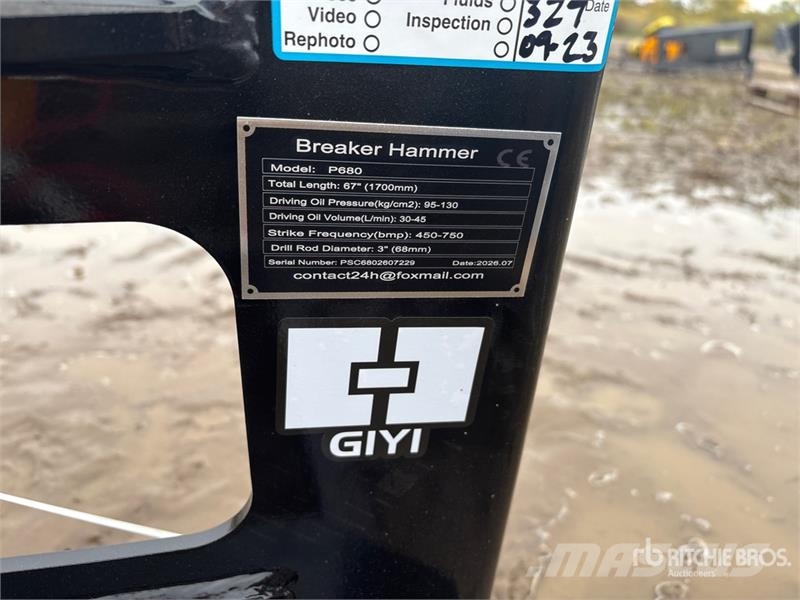  GIYI GY-P680 Skid Steer Breaker (Unused) Iskuvasarat