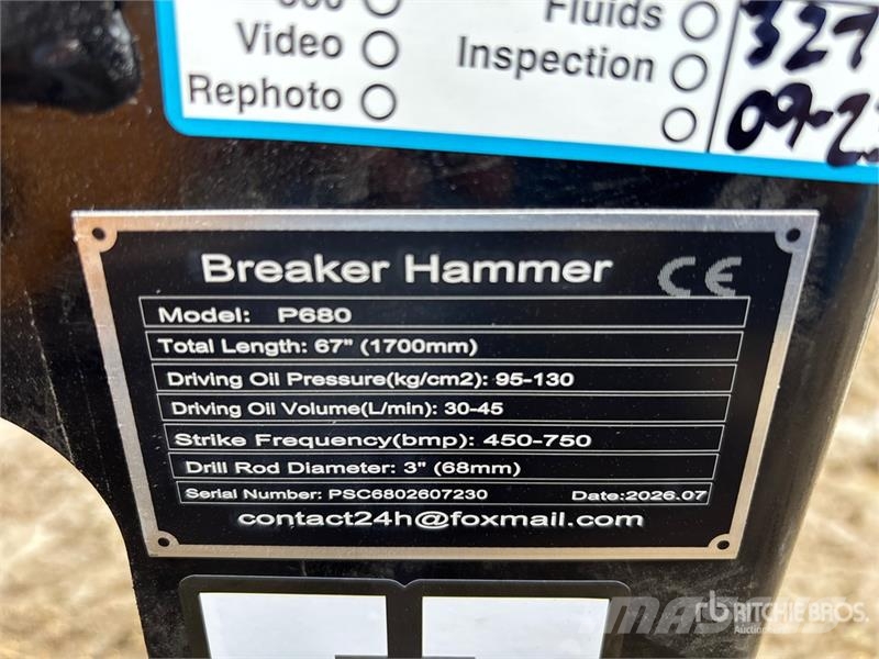 GIYI GY-P680 Skid Steer Breaker (Unused) Iskuvasarat