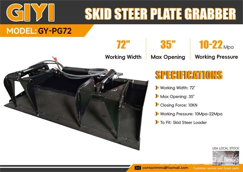 GIYI GY-PG72 72 in Skid Steer Grapple (Unused) Grijpers