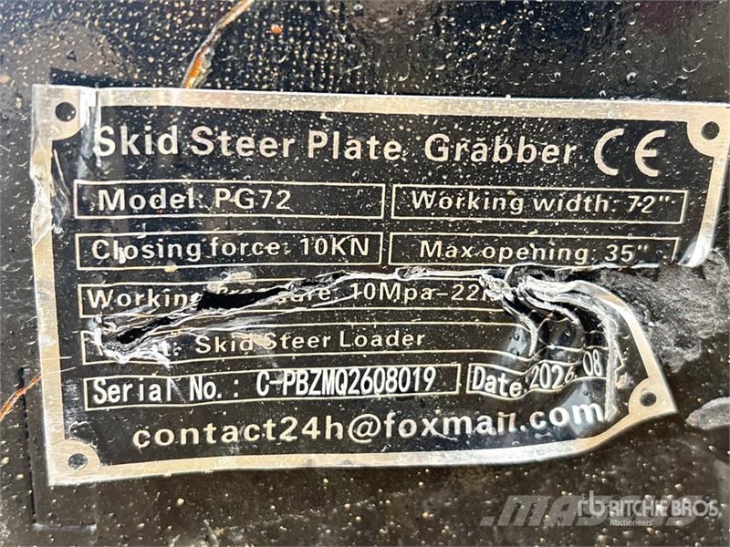 GIYI GY-PG72 72 in Skid Steer Grapple (Unused) Gribere