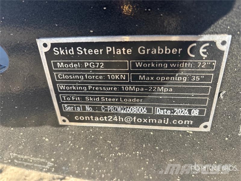 GIYI GY-PG72 72 in Skid Steer Grapple (Unused) Gripere