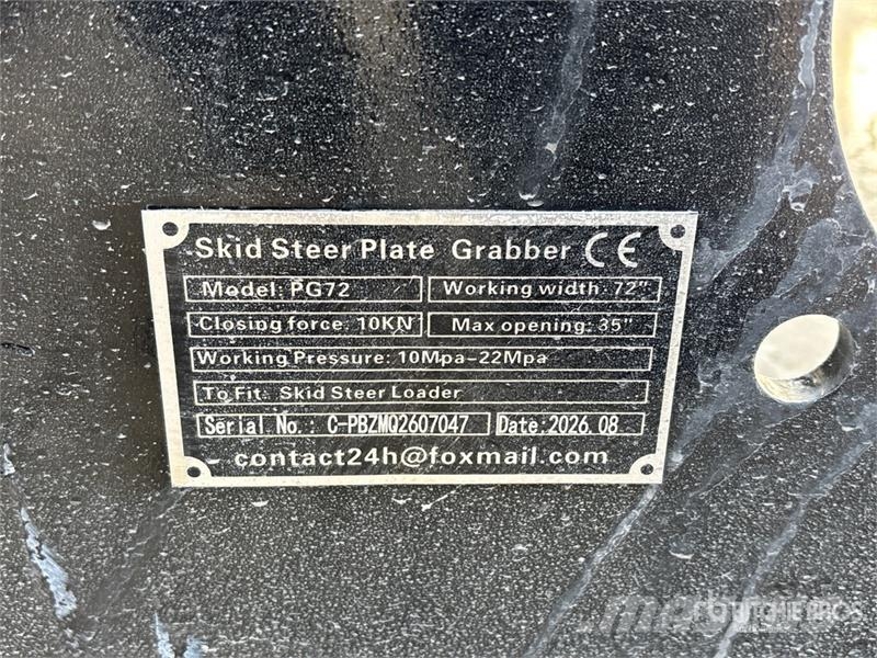  GIYI GY-PG72 72 in Skid Steer Grapple (Unused) Gripere