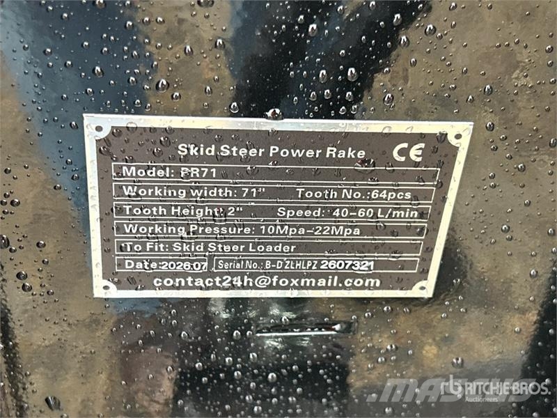 GIYI GY-PR71 71 in Skid Steer Power Rake (Unused) Schudders