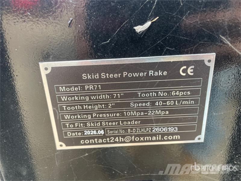 GIYI GY-PR71 71 in Skid Steer Power Rake (Unused) Greble