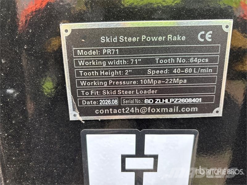 GIYI GY-PR71 71 in Skid Steer Power Rake (Unused) Ranghinatori