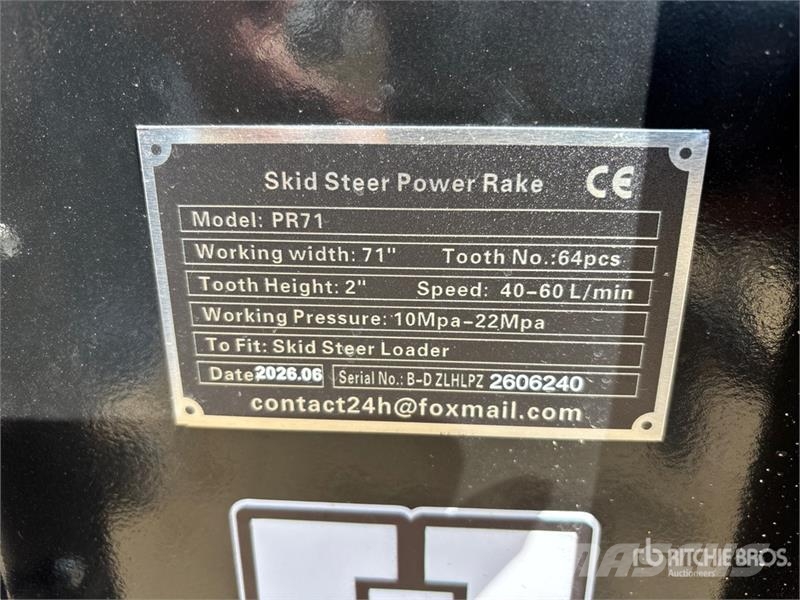 GIYI GY-PR71 71 in Skid Steer Power Rake (Unused) Pöyhimet ja haravat