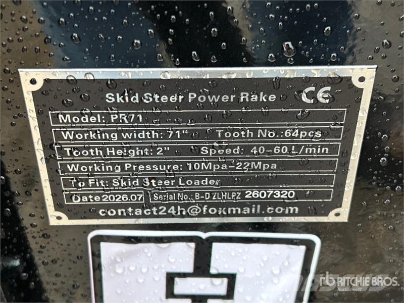 GIYI GY-PR71 71 in Skid Steer Power Rake (Unused) Schudders