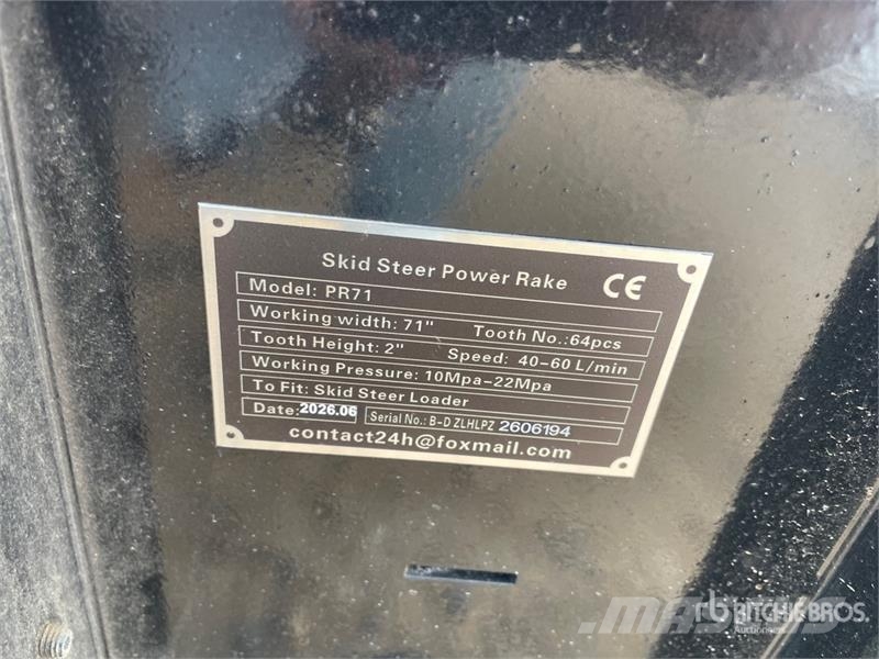 GIYI GY-PR71 71 in Skid Steer Power Rake (Unused) Greble