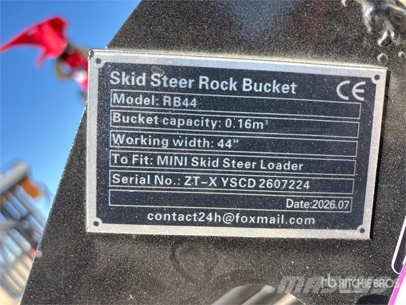 GIYI GY-RB44 Rock Mini Skid Steer Bucket (Unused) Godet