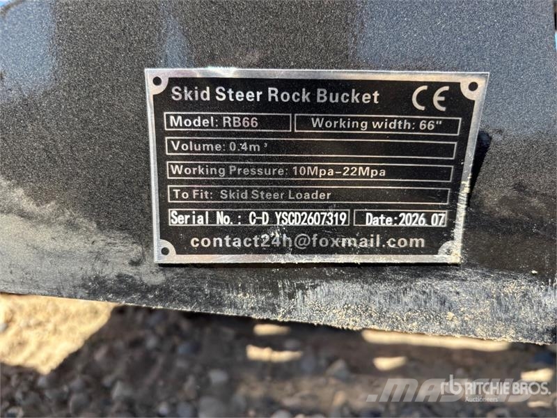 GIYI GY-RB66 66 in Rock Skid Steer Bucket (Unused) Godet