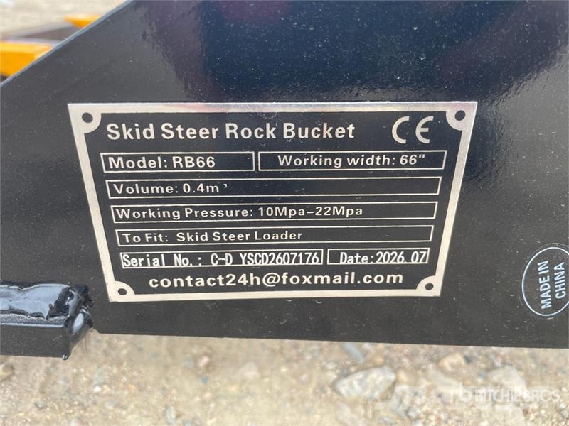 GIYI GY-RB66 66 in Rock Skid Steer Bucket (Unused) Godet