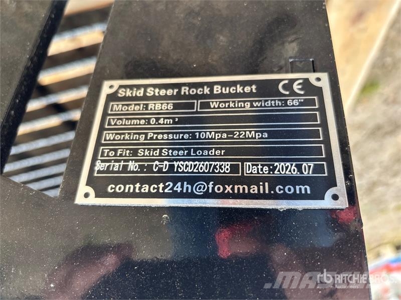  GIYI GY-RB66 66 in Rock Skid Steer Bucket (Unused) Skuffer