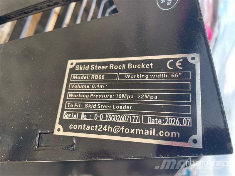 GIYI GY-RB66 66 in Rock Skid Steer Bucket (Unused) Godet