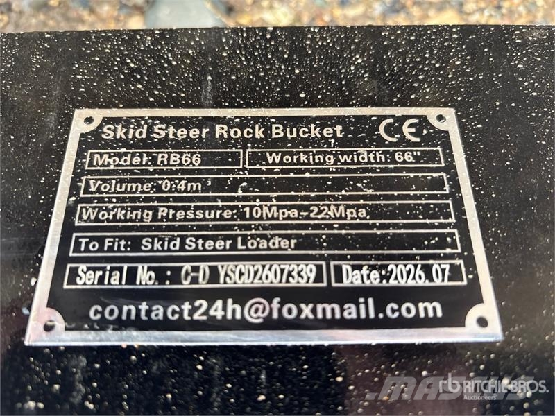  GIYI GY-RB66 66 in Rock Skid Steer Bucket (Unused) Kausi