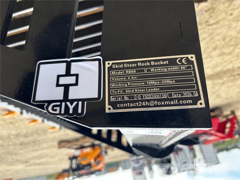 GIYI GY-RB66 66 in Rock Skid Steer Bucket (Unused) Godet