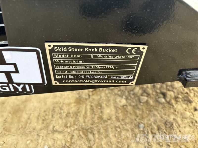 GIYI GY-RB66 66 in Rock Skid Steer Bucket (Unused) Godet