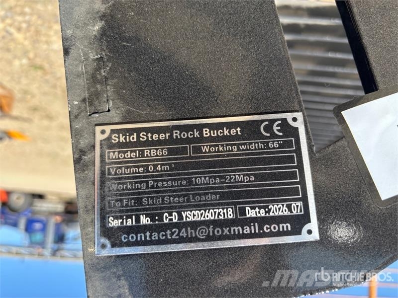 GIYI GY-RB66 66 in Rock Skid Steer Bucket (Unused) Godet