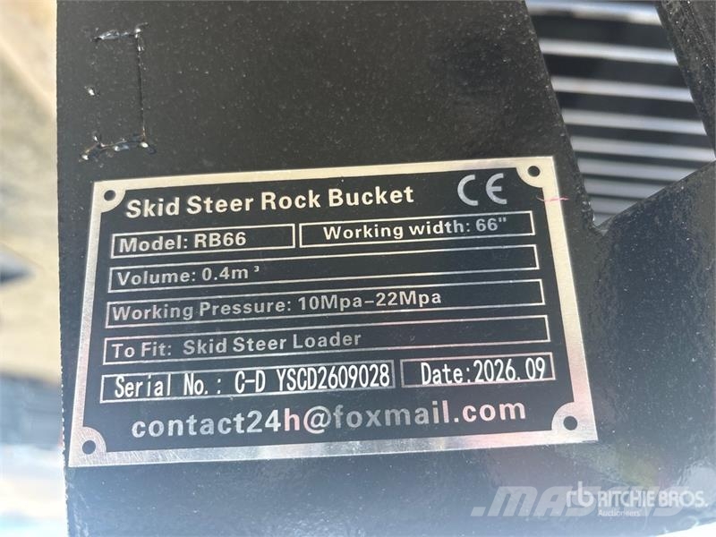 GIYI GY-RB66N 66 in Rock Skid Steer Bucket (Unused Buckets