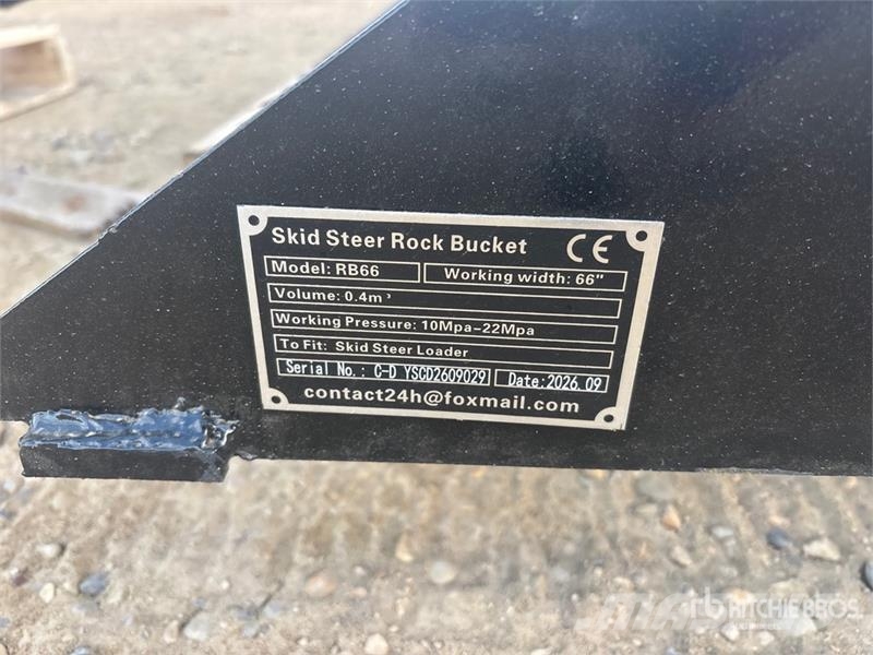 GIYI GY-RB66N 66 in Rock Skid Steer Bucket (Unused Buckets
