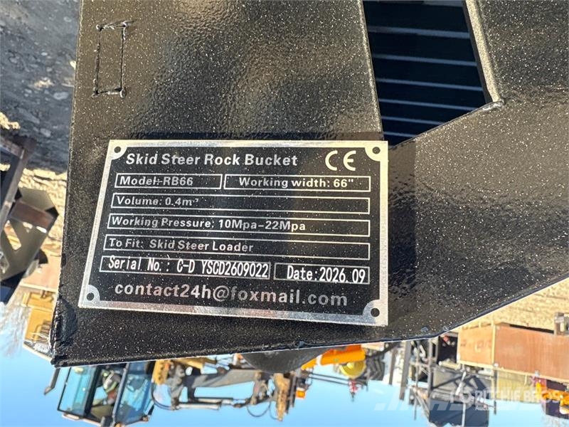 GIYI GY-RB66N 66 in Rock Skid Steer Bucket (Unused Buckets