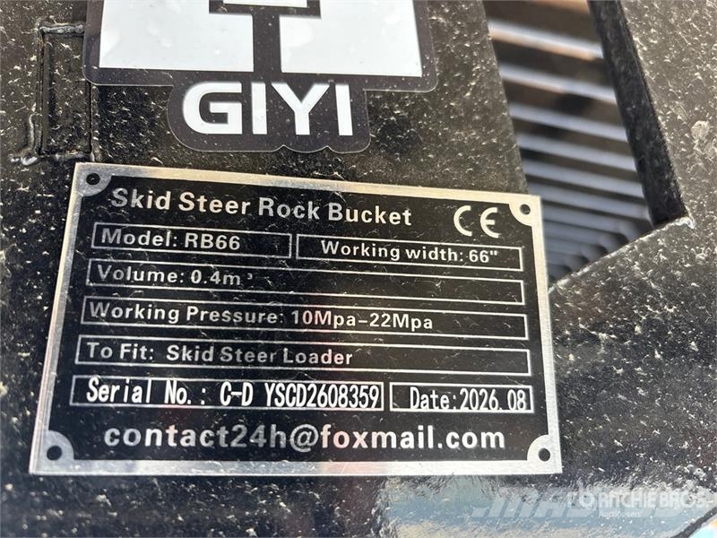  GIYI GY-RB66N 66 in Rock Skid Steer Bucket (Unused Łyżki do ładowarek