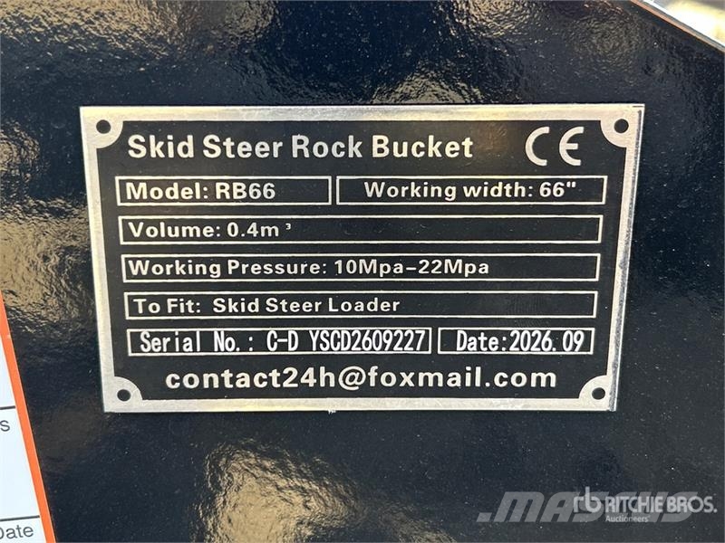 GIYI GY-RB66N 67 in Q/C Skeleton Rock Bucket Witho Žlice