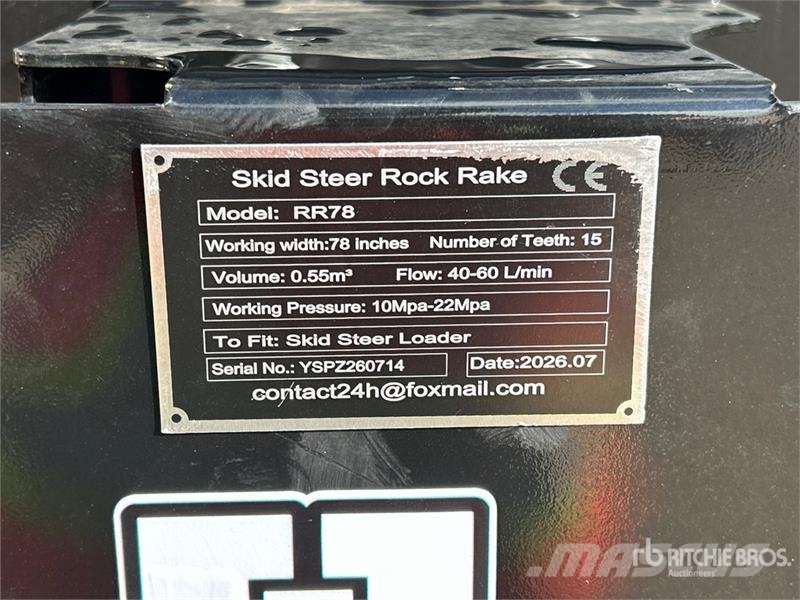  GIYI GY-RR78 70 in Skid Steer Rock Rake (Unused) Drugi deli