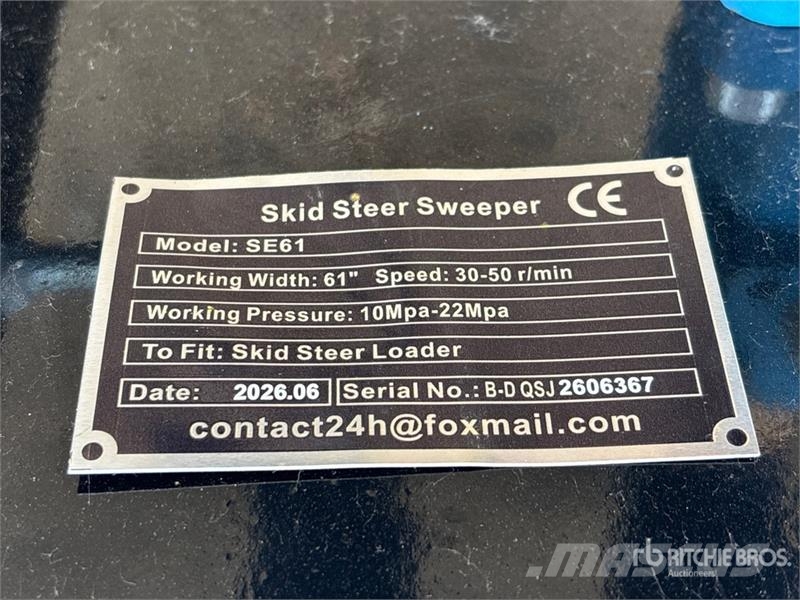 GIYI GY-SE61 61 in Skid Steer Broom (Unused) Süpürgeler