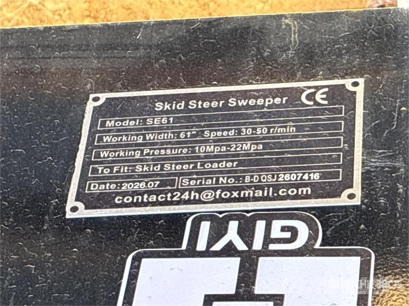 GIYI GY-SE61 61 in Skid Steer Broom (Unused) Süpürgeler