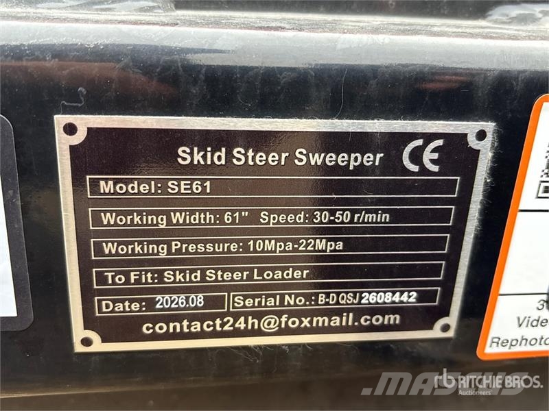  GIYI GY-SE61 61 in Skid Steer Broom (Unused) Brushes