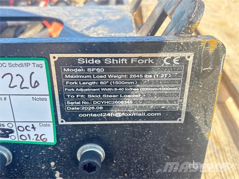 GIYI GY-SF60 60 in Skid Steer Forks (Unused) Garfos