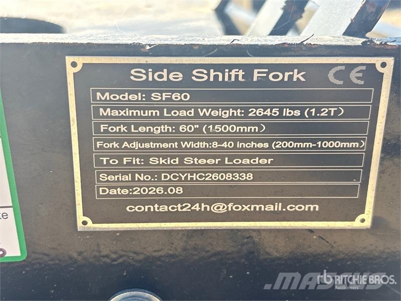 GIYI GY-SF60 60 in Skid Steer Forks (Unused) Вили