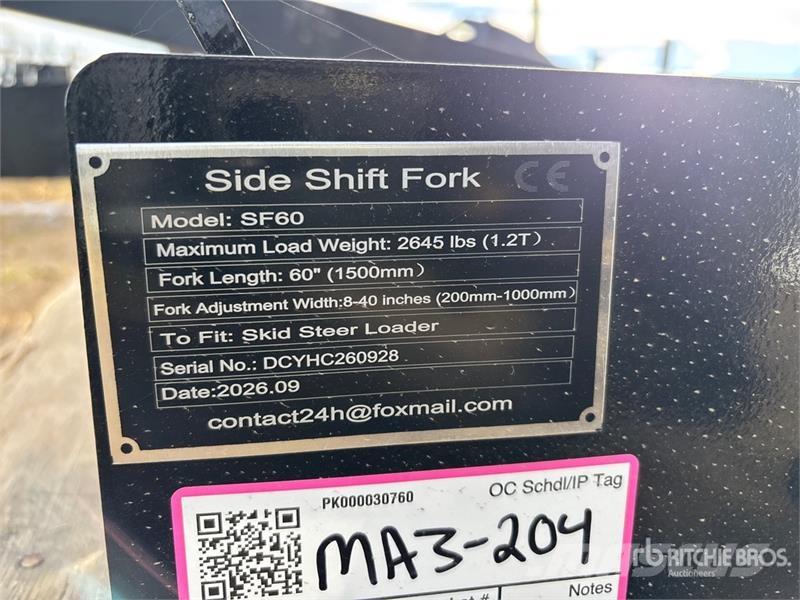  GIYI GY-SF60 60 in Skid Steer Forks (Unused) Horquillas