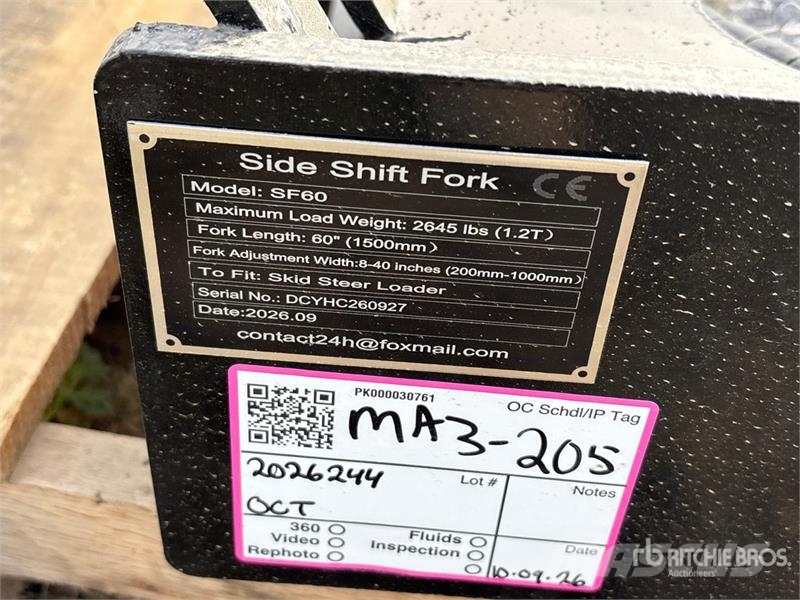  GIYI GY-SF60 60 in Skid Steer Forks (Unused) Horquillas