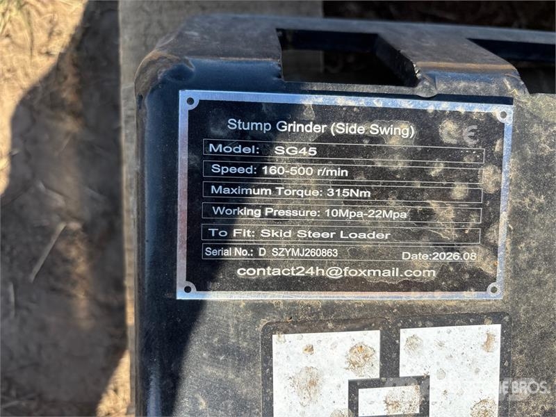  GIYI GY-SG45 15 in Skid Steer Stump Grinder (Unuse Grades mecânicas e moto-cultivadores