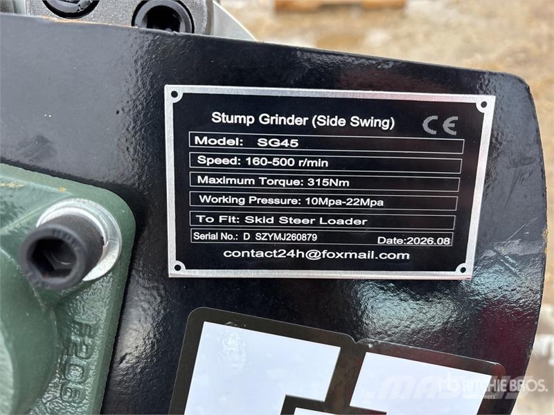 GIYI GY-SG45 Skid Steer Stump Grinder (Unused) 動力耙和旋轉式耕耘機