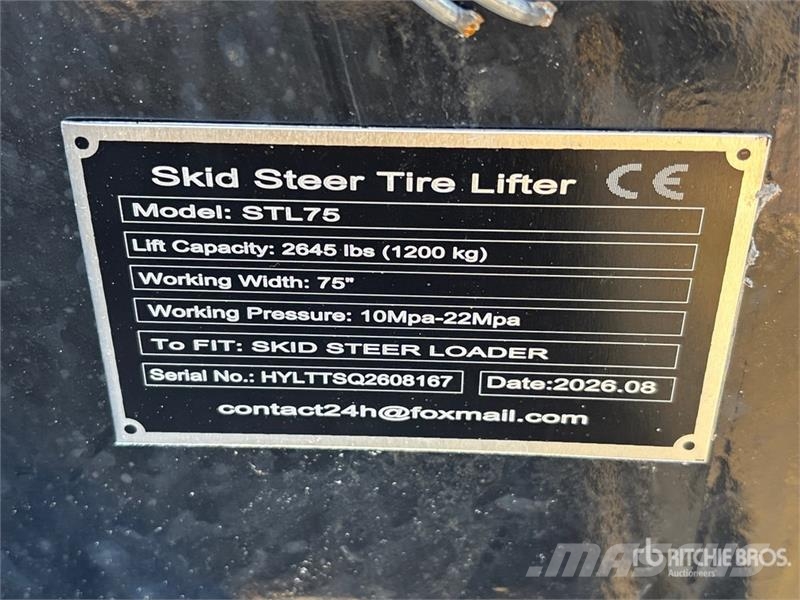  GIYI GY-STL75 75 in Skid Steer Tire Lifter (Unused مكونات أخرى