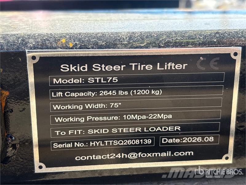  GIYI GY-STL75 75 in Skid Steer Tire Lifter (Unused مكونات أخرى