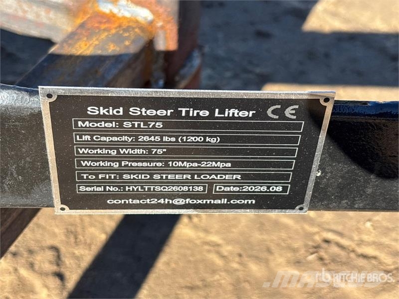  GIYI GY-STL75 75 in Skid Steer Tire Lifter (Unused مكونات أخرى