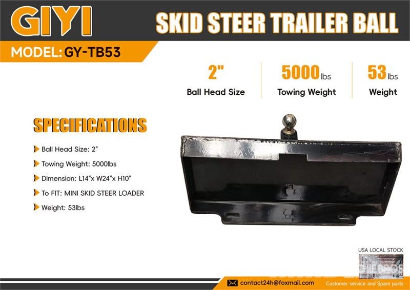  GIYI GY-TB53 2 in Mini Skid Steer Trailer Ball (Un Drugi deli