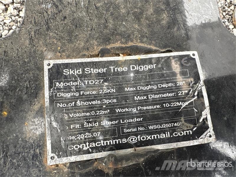 GIYI GY-TD27 65 in Skid Steer Tree Spade Drugi deli