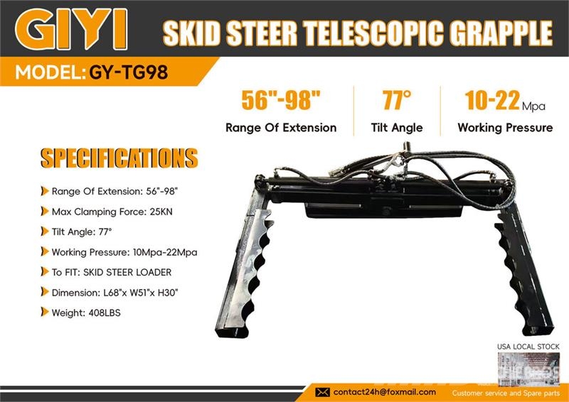 GIYI GY-TG98 98 in Telescopic Skid Steer Grapple ( Grijpers