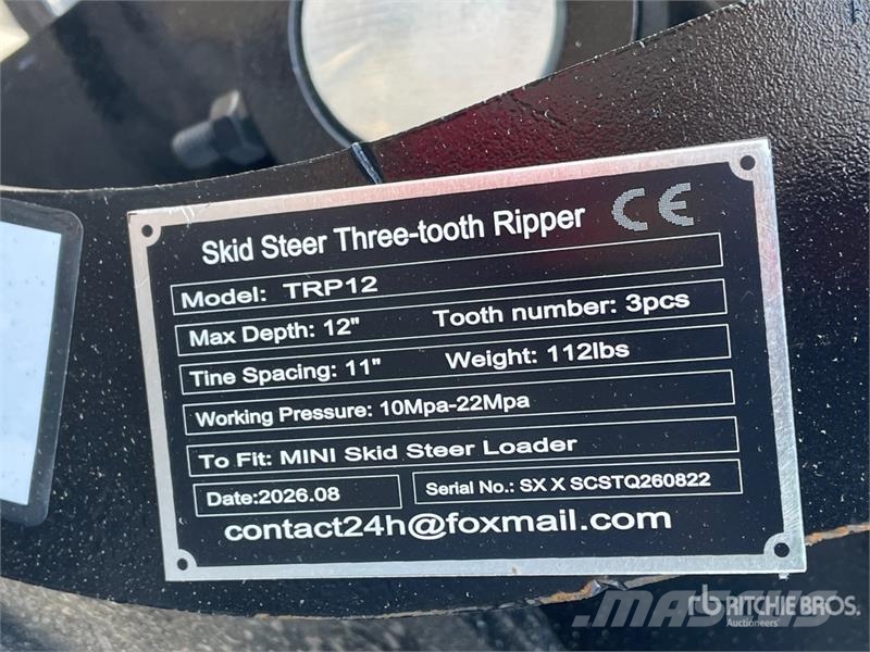 GIYI GY-TRP12 25 in Mini Skid Steer Ripper Scarifi Escarificadoras