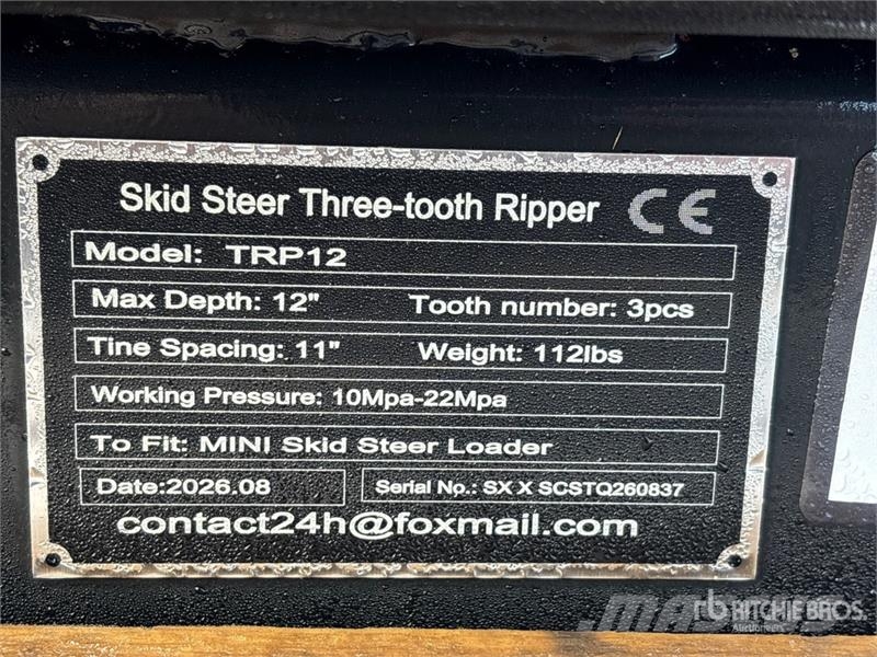  GIYI GY-TRP12 Mini Skid Steer Ripper Scarifier (Un Escarificadores