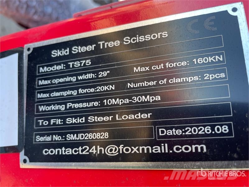  GIYI GY-TS75 29 in Skid Steer Tree Shear (Unused) Cesoie idrauliche