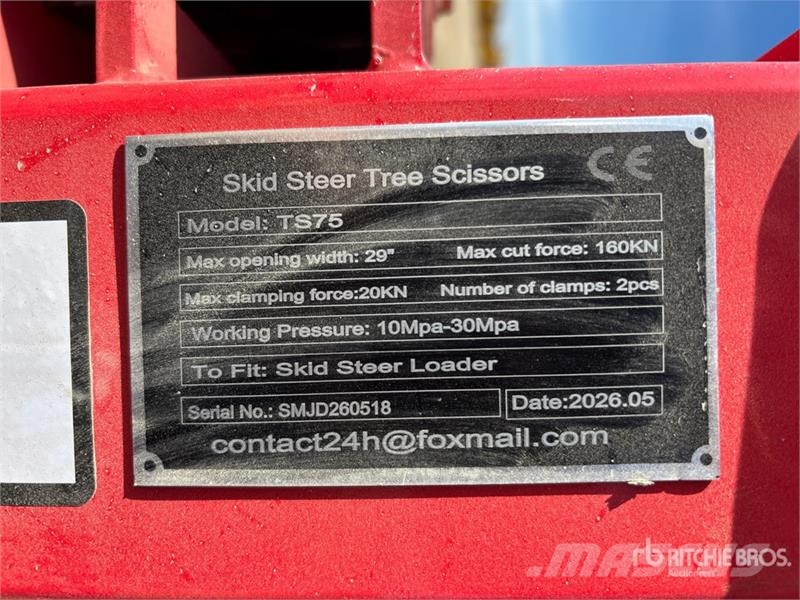  GIYI GY-TS75 29 in Skid Steer Tree Shear (Unused) Shears