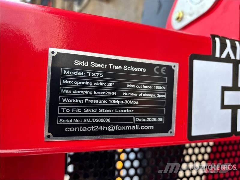  GIYI GY-TS75 29 in Skid Steer Tree Shear (Unused) Резачки