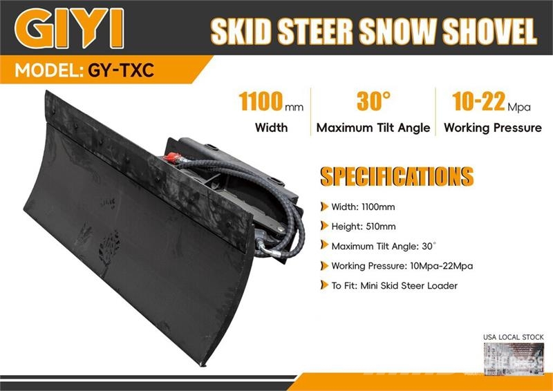 GIYI GY-TXC 43 in Mini Skid Steer Snow Blade (Unus Snøploger- og skjær